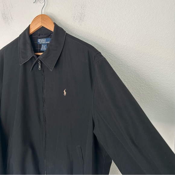 Polo Ralph Lauren Full Zip Bomber Jacket Color Black Men's Size Large Vintage - Picture 4 of 15